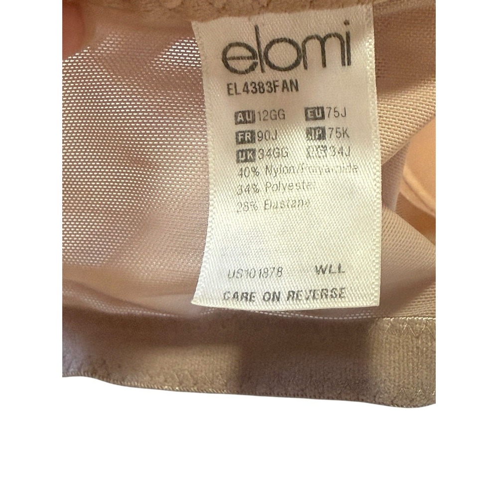 Elomi EL438F AN 34j Beige Underwire Bra Bow‎ Accents Unlined Preowned - Picture 7 of 9